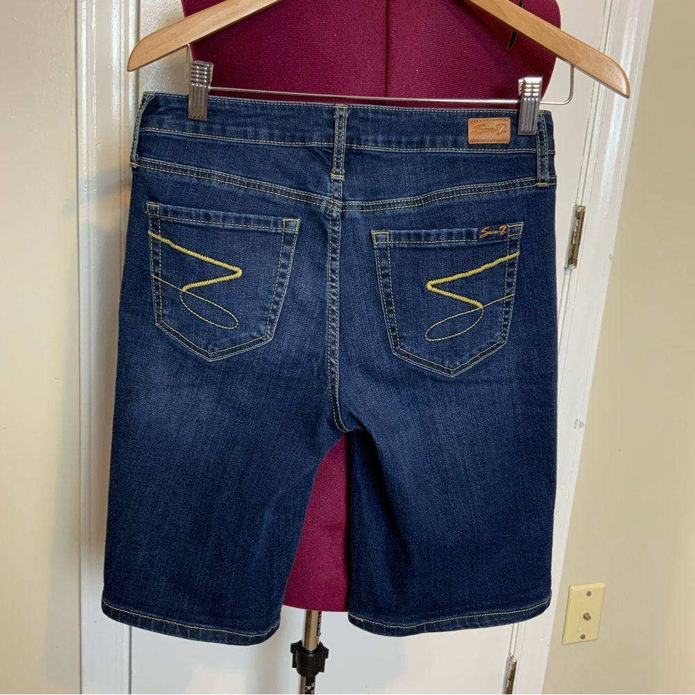 NWOT Seven7 Sunset Bermuda Dark Wash Blue Jean shorts